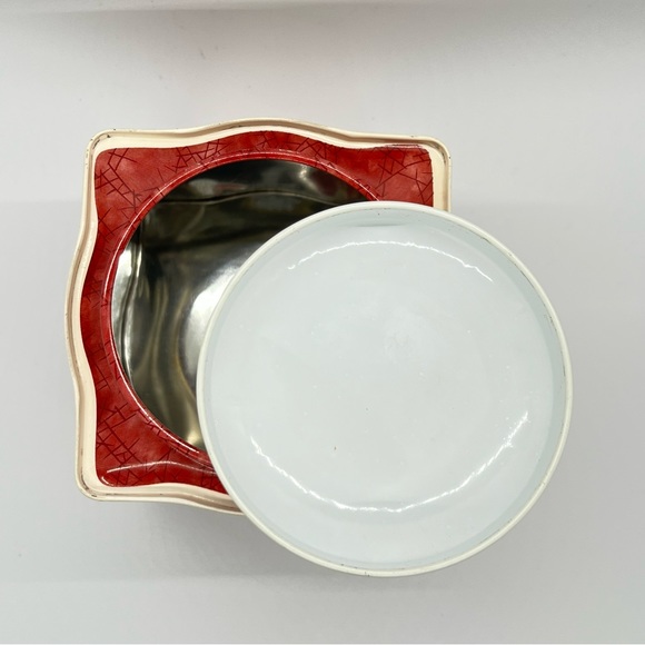 Vintage 1950s Red Floral Long Island Tea Tin Canister - Picture 6 of 7